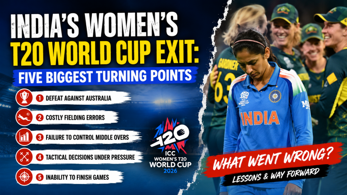India Women's T20 World Cup 2026 exit after Australia defeat highlighting five key turning points that ended the semi-final hopes.