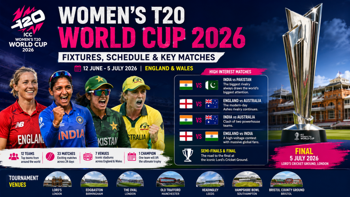 Women’s T20 World Cup 2026 fixtures and full match schedule overview