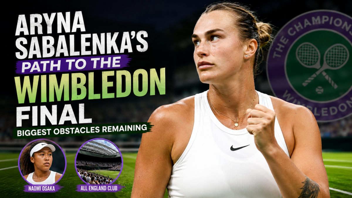 Aryna Sabalenka reacts during her Wimbledon 2026 match after her title hopes ended following a fourth-round defeat to Naomi Osaka at the All England Club.