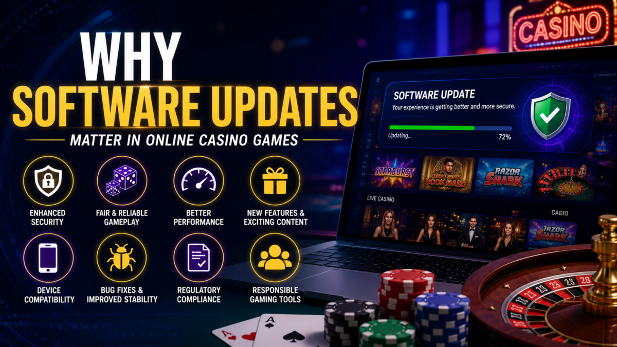 Player enjoying updated online casino games with improved security and smooth gameplay