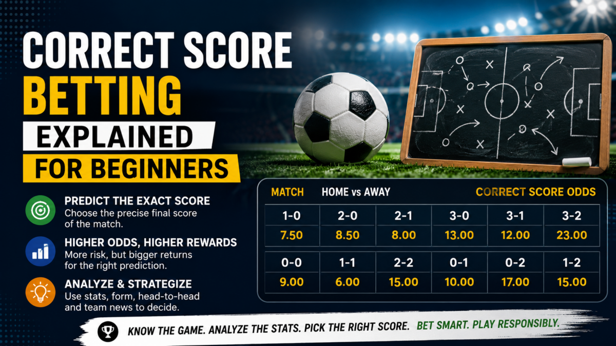 Correct score betting explained for beginners with football score prediction strategy guide