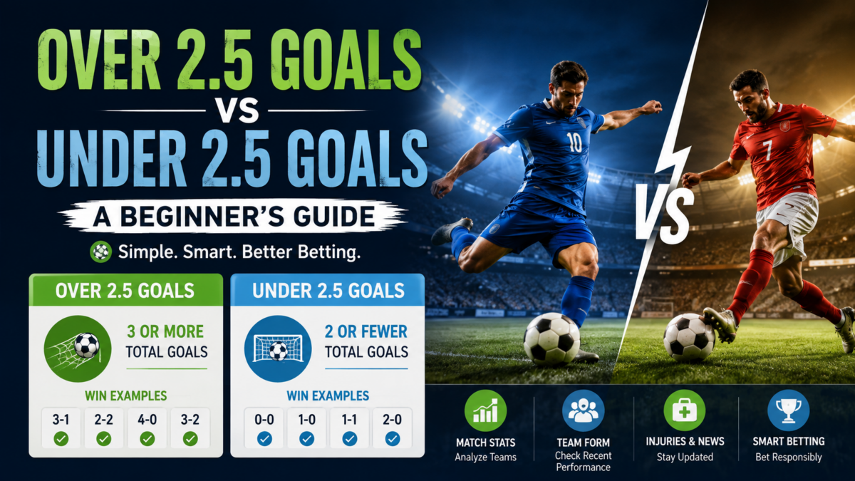 Over 2.5 Goals vs Under 2.5 Goals football betting guide with match score examples for beginners