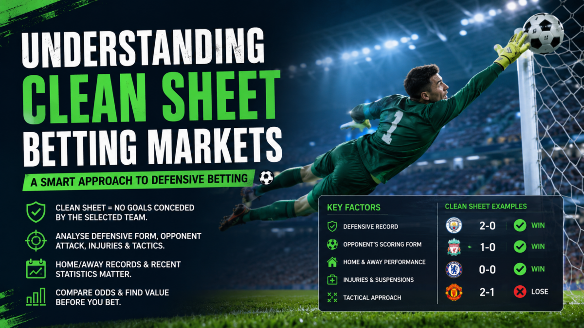 Clean sheet betting markets explained with football statistics and defensive analysis