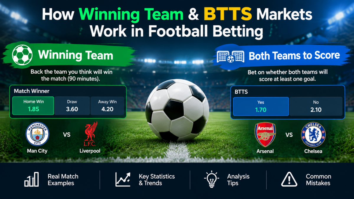 Winning Team and Both Teams to Score markets in Football Betting