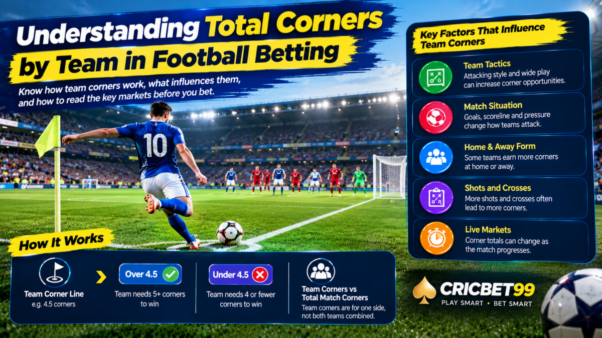 Total corners by team in football betting
